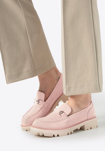 Mocasines de ante con hebilla para mujer Wittchen en color rosa