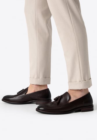 Mocasines de piel con perforaciones para hombre de Wittchen, marrón oscuro