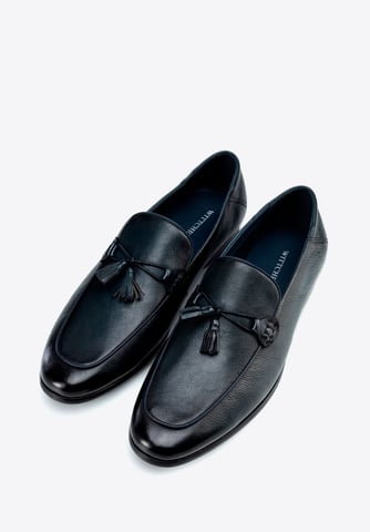 Mocasines de piel para hombre Wittchen con borla, azul marino