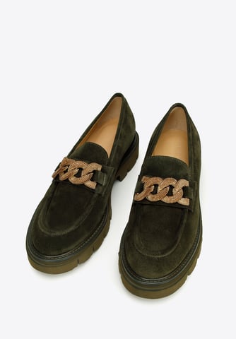 Mocasines de ante para mujer Wittchen con cadena decorativa en la plataforma