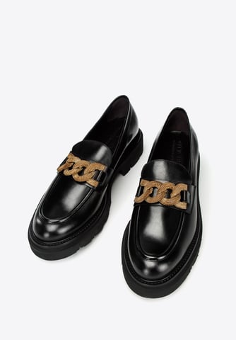 Mocasines de piel para mujer Wittchen con cadena decorativa en la plataforma