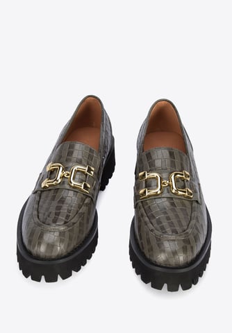 Mocasines de piel para mujer Wittchen con hebilla, color verde