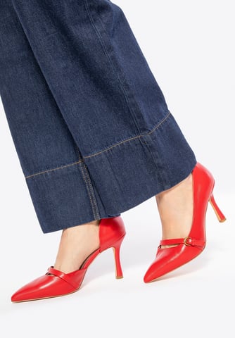 Zapatos de salón de piel roja con correa para mujer de Wittchen