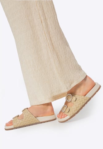 Sandalias Wittchen de rafia sintética para mujer en beige