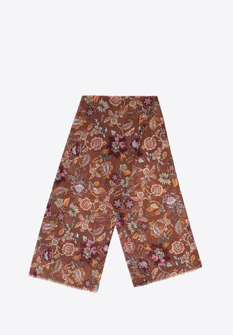 Bufanda Wittchen para mujer con estampado floral en marrón y naranja