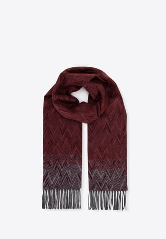 Bufanda Wittchen para hombre con estampado de espiga, burdeos y gris