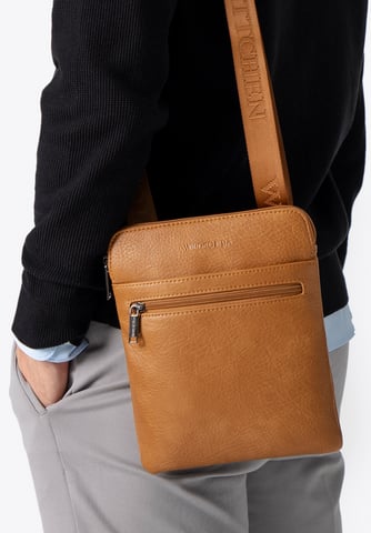 Bolso bandolera pequeño Wittchen para hombre en piel sintética marrón