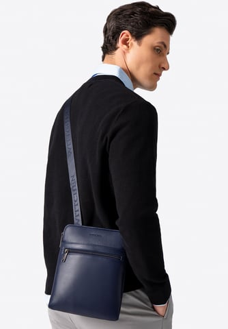 Bolso bandolera Wittchen para hombre en piel sintética azul marino