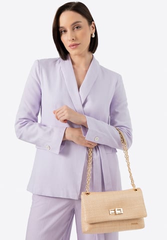 Bolso bandolera de mujer Wittchen con cadena trenzada, beige, polipropileno