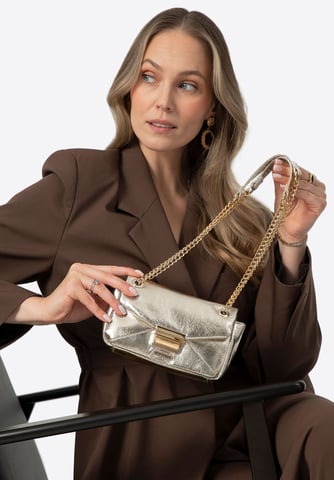 Minibolso bandolera Wittchen para mujer en piel ecológica dorada brillante