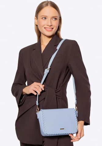 Bolso bandolera Wittchen para mujer con solapa, azul, piel sintética