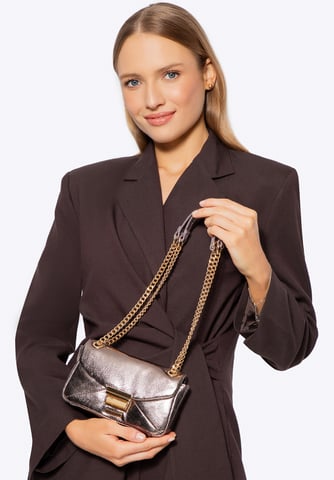 Mini bolso bandolera Wittchen para mujer en piel sintética gris brillante