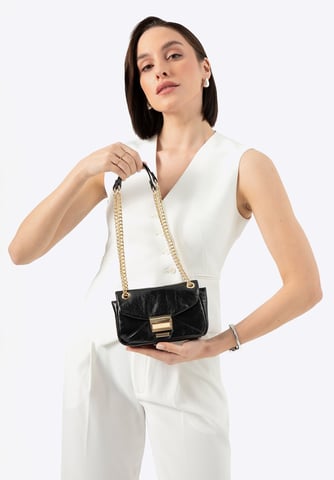 Minibolso bandolera Wittchen para mujer en piel sintética negra brillante