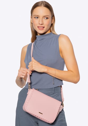 Bolso bandolera Wittchen para mujer con solapa, rosa, piel ecológica