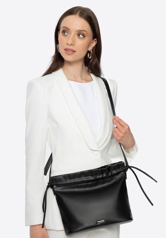 Bolso bandolera de mujer Wittchen con lazos decorativos, negro, piel ecológica