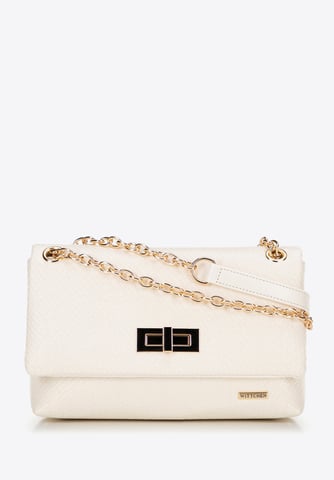 Bolso bandolera tejido con cadena para mujer de Wittchen, color blanco roto
