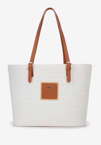 Bolso shopper Wittchen para mujer en mezcla de algodón y poliéster blanco roto