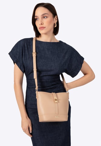 Bolso tipo cubo de piel sintética beige para mujer de Wittchen
