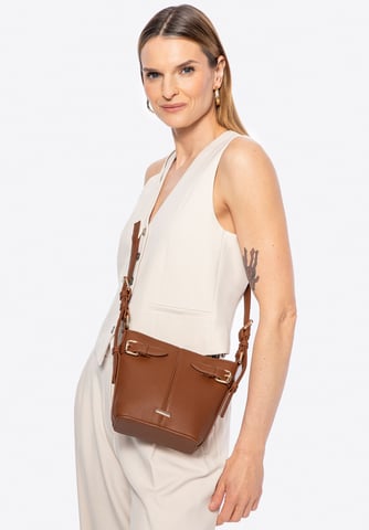 Bolso pequeño tipo cubo Wittchen Woman de piel sintética marrón