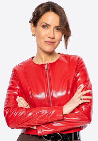 Chaqueta corta roja de cuero ecológico para mujer de Wittchen