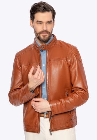 Chaqueta de piel de oveja Wittchen para hombre, de cuero genuino marrón