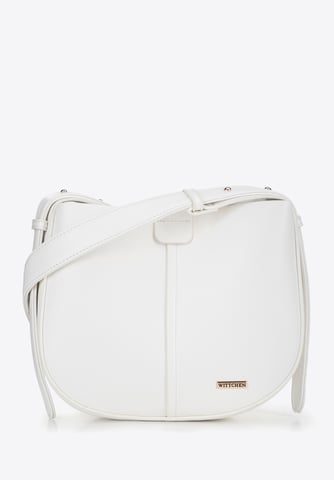 Bolso de hombro para mujer Wittchen de piel sintética, color blanco, ecopiel.