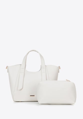 Maleta de mujer Wittchen con bolsa extraíble, color blanco roto, piel ecológica