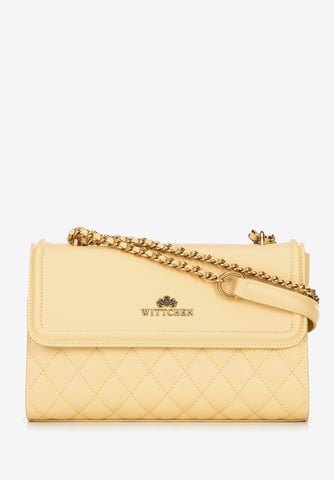 Bolso bandolera para mujer Wittchen de piel natural con acolchado amarillo piel