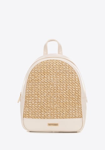 Mochila de mujer Wittchen con tejido, color crema y beige, piel ecológica
