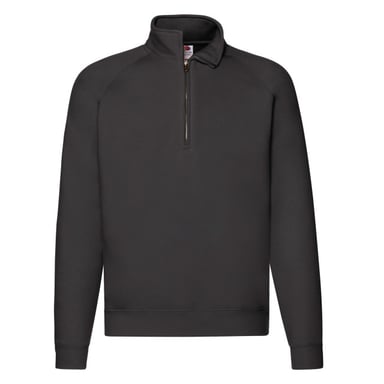 Fruit of the Loom Unisex Adult Premium Quarter Zip Raglan Sweatshirt (Black)
