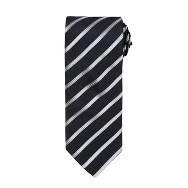 Premier Stripe Sports Tie (Black/Silver)