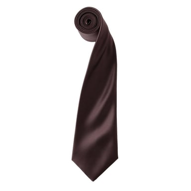 Premier Colours Collection Satin Tie (Brown)