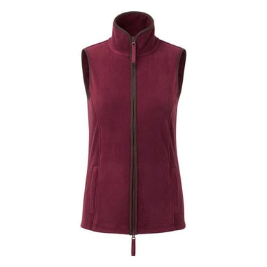 Premier Womens/Ladies Artisan Fleece Gilet (Burgundy/Brown)