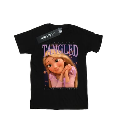 Disney Mens Tangled Rapunzel Montage T-Shirt (Black)