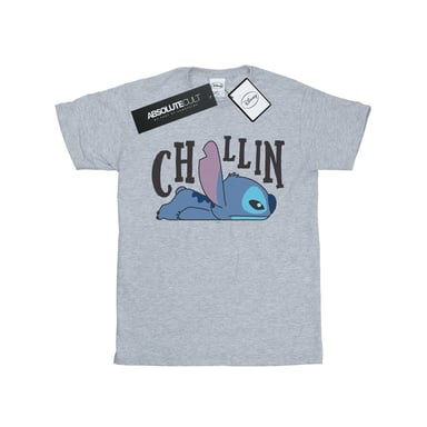 Disney Womens/Ladies Lilo And Stitch Chillin Cotton Boyfriend T-Shirt (Sports Grey)