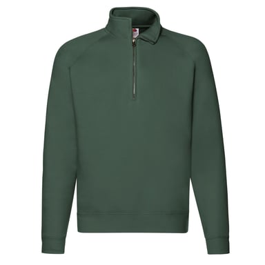 Fruit of the Loom Unisex Adult Premium Quarter Zip Raglan Sweatshirt (Bottle Green)