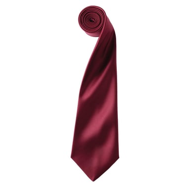 Premier Colours Collection Satin Tie (Burgundy)