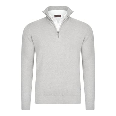 Cappuccino Italia Sweater Mock Zip Pullover Grey