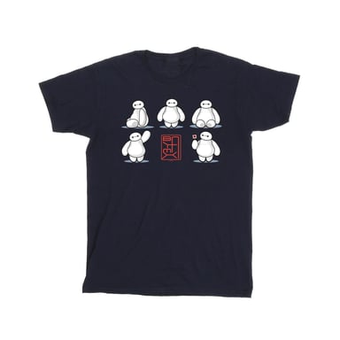 Disney Mens Big Hero 6 Baymax Many Poses T-Shirt (Navy Blue)