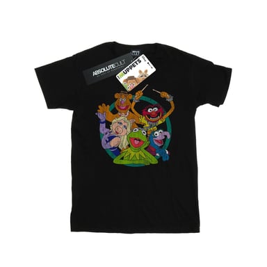 Disney Mens The Muppets Group Circle T-Shirt (Black)