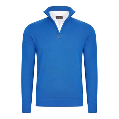 Cappuccino Italia Jersey Mock Zip Pullover Azul