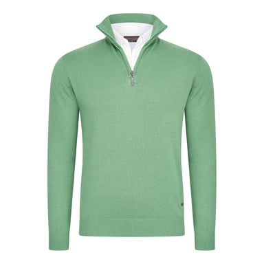 Cappuccino Italia Jersey Mock Zip Pullover Verde