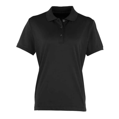 Premier Womens/Ladies Coolchecker Polo Shirt (Black)