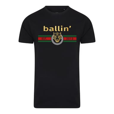 Ballin Est. 2013 Tee SS Tiger Lines Shirt Negro
