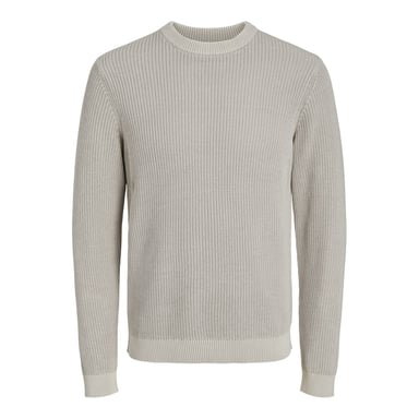 Jack & Jones Rib Washed Knit Crew Neck Gris