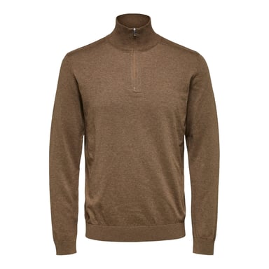 Selected Sweaters Berg Half Zip Cardigan Marrón teca