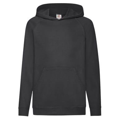Fruit of the Loom Childrens/Kids Lightweight Hoodie (Black)