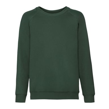 Fruit of the Loom Childrens/Kids Classic Raglan Sweatshirt (Bottle Green)