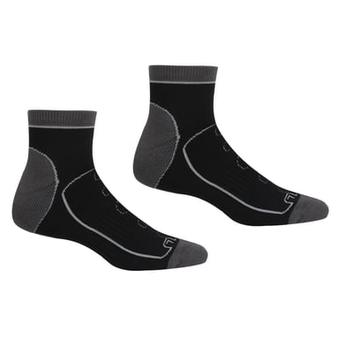 Regatta Mens Samaris Trail Ankle Socks (Pack of 2) (Black/Dark Steel)