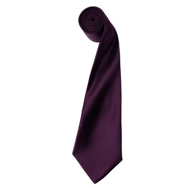 Premier Colours Collection Satin Tie (Aubergine)